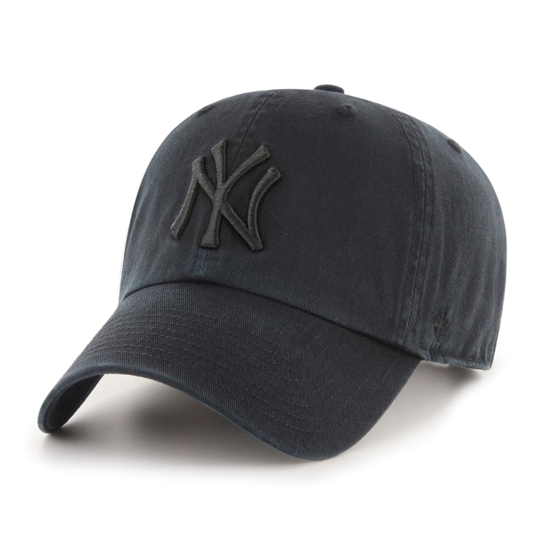 New York Yankees 47 Brand All Black Clean Up Adjustable Dad Hat