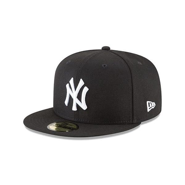 New York Yankees New Era 59Fifty Black White Fitted Hat