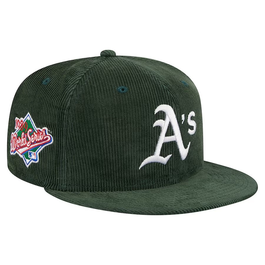 Oakland Athletics New Era Throwback World Series 1989 Corduroy 59FIFTY Fitted Hat - Green