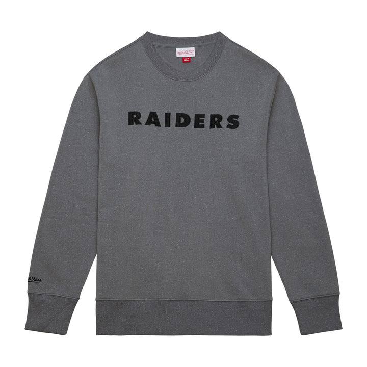 Oakland Raiders Mitchell & Ness Snow Washed Fleece Crew