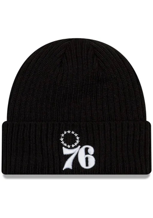 Philadelphia 76ers New Era Black Core Classic Cuff Men's Knit Hat