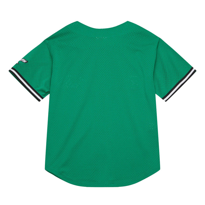 Philadelphia Eagles Mitchell & Ness Black Jersey On The Clock Mesh Button Front