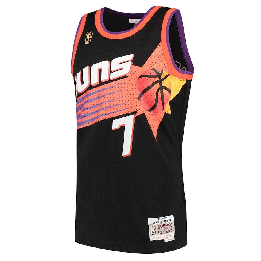 Phoenix Suns Mitchell & Ness Kevin Johnson #7 Black Hardwood Classics Swingman 1996-97 Jersey