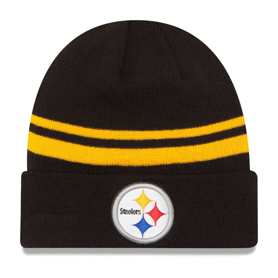 Pittsburgh Steelers New Era Black Team Logo Cuffed Knit Hat