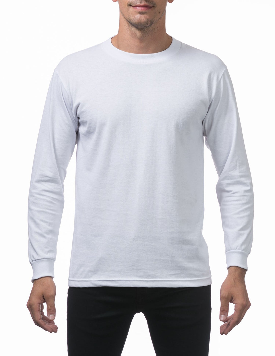 Pro Club Men's Comfort Cotton Long Sleeve T-Shirt White