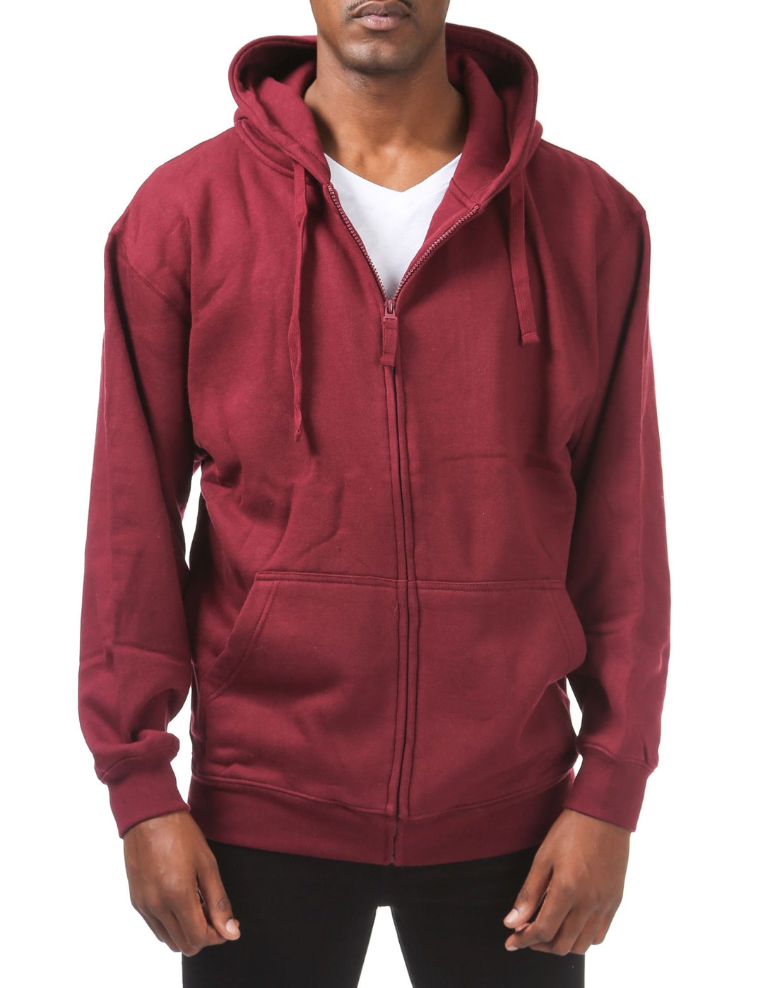 Pro Club Men's Comfort Full Zip Hood Maroon