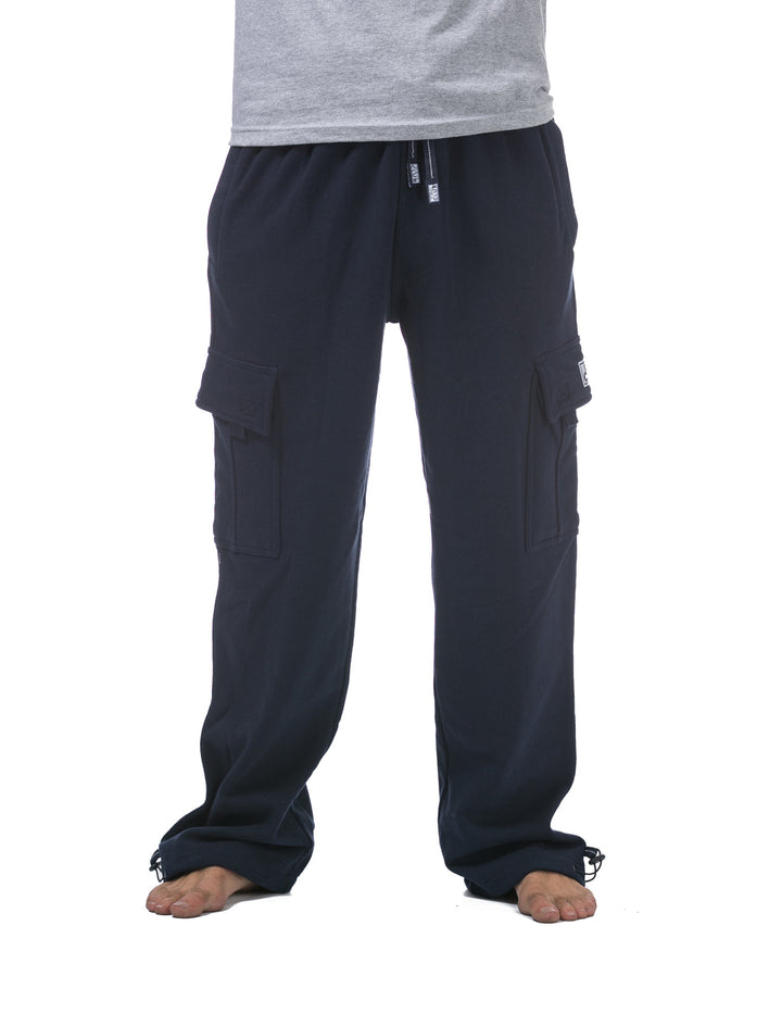 Pro Club Men's Heavyweight Fleece Cargo Pants Navy