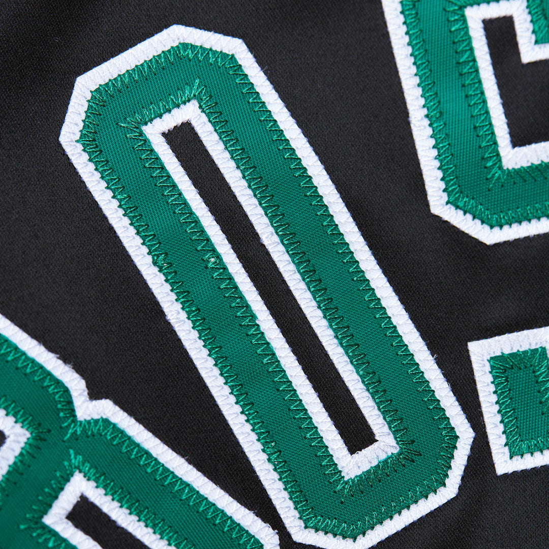 Boston Celtics Mitchell & Ness Men's Black Hardwood Classics Wordmark Lightweight Satin Raglan Jacket