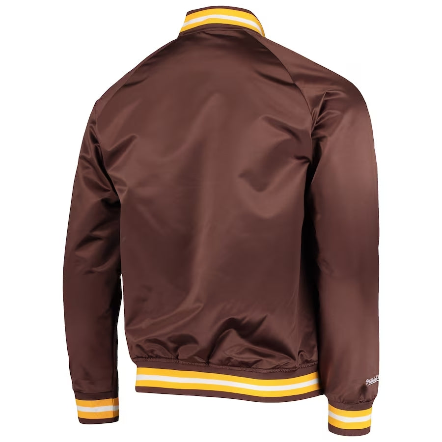 Youth San Diego Padres Mitchell & Ness Lightweight Satin Full-Snap Jacket - Brown