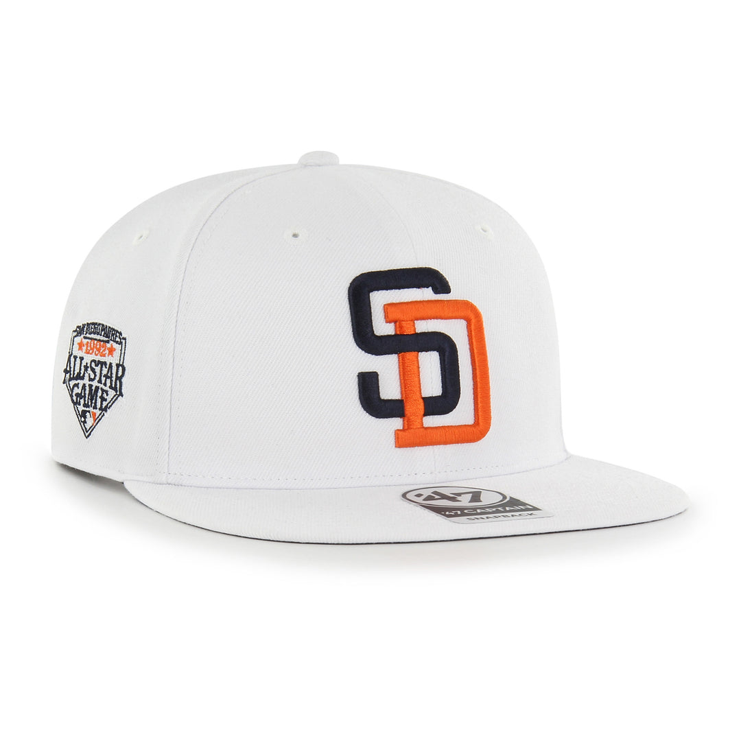San Diego Padres 47 Brand  1992 All Star Game Cooperstown Sure Shot Under Captain White Snapback Hat
