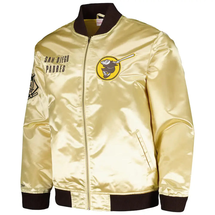 San Diego Padres Mitchell & Ness Gold OG 2.0 Lightweight Satin Full-Zip Jacket