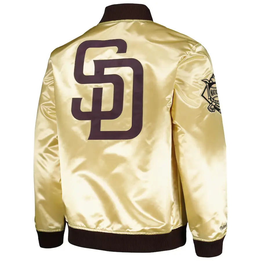 San Diego Padres Mitchell & Ness Gold OG 2.0 Lightweight Satin Full-Zip Jacket