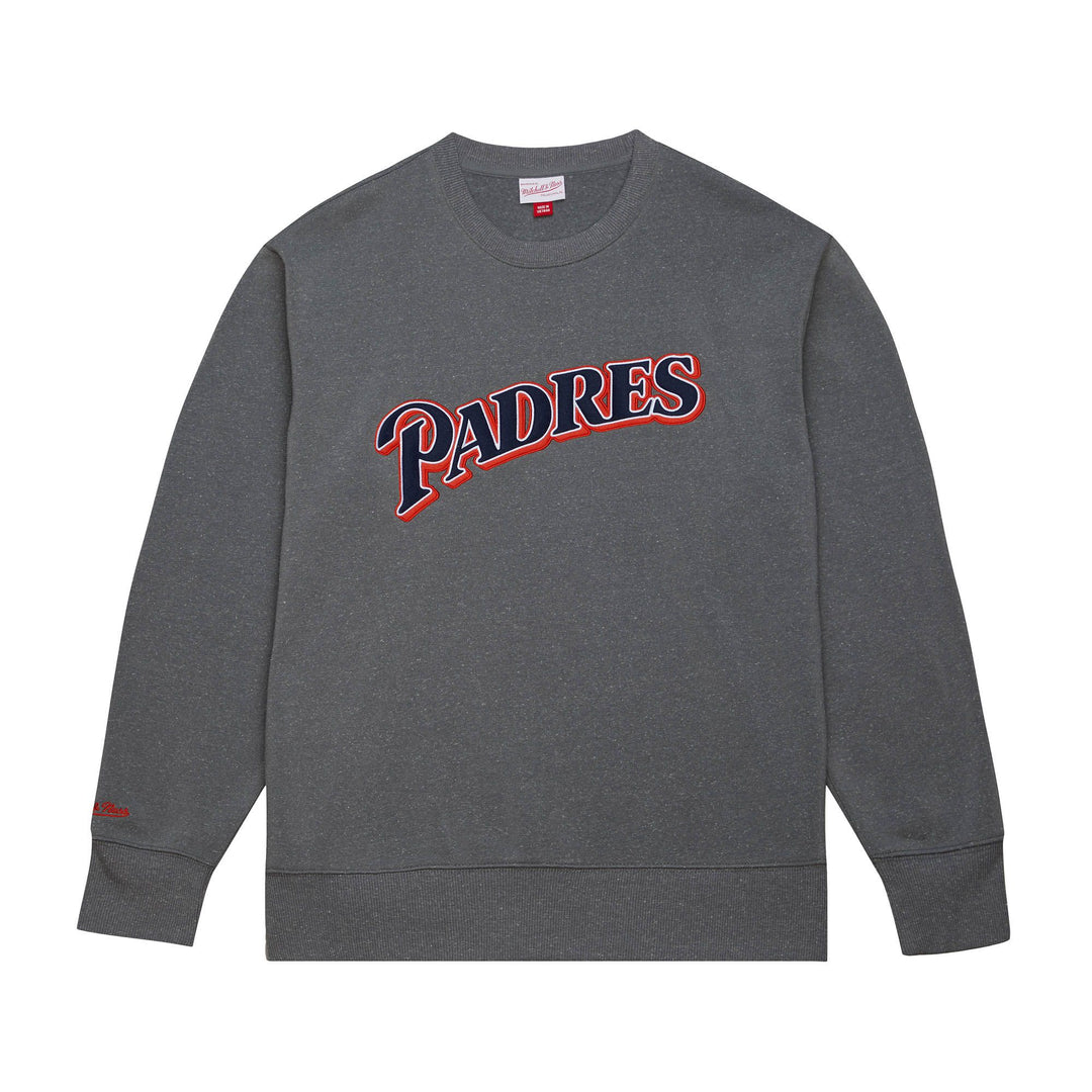 San Diego Padres Mitchell & Ness Snow Washed Fleece Crew
