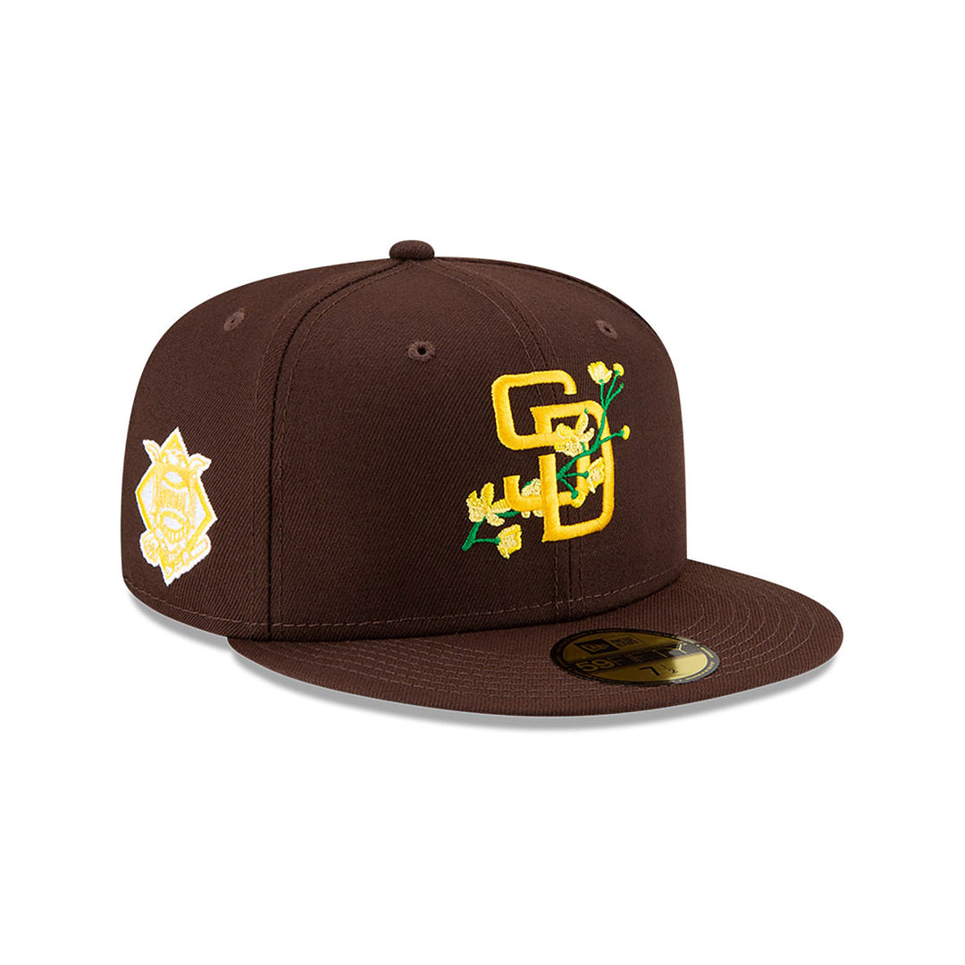 San Diego Padres New Era Brown Side Patch Bloom Brown 59FIFTY Fitted Hat