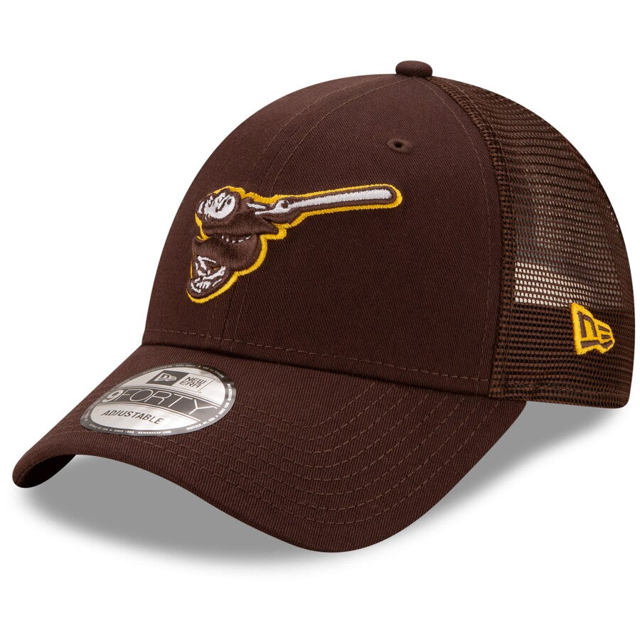 San Diego Padres New Era Cooperstown Collection Trucker 9FORTY Adjustable Hat - Brown
