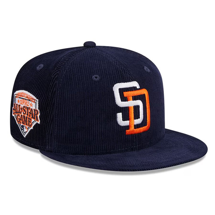 San Diego Padres New Era Navy Throwback Corduroy 59FIFTY Fitted Hat