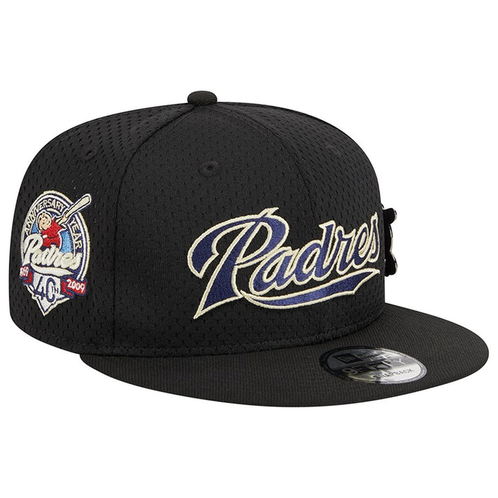 San Diego Padres New Era Post Up Pin 9FIFTY Snapback Hat - Black