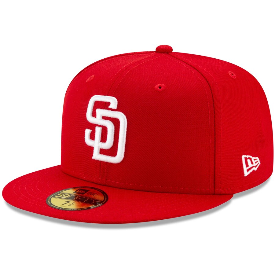 San Diego Padres New Era Red Fashion Color Team Logo Basic 59FIFTY Fitted Hat
