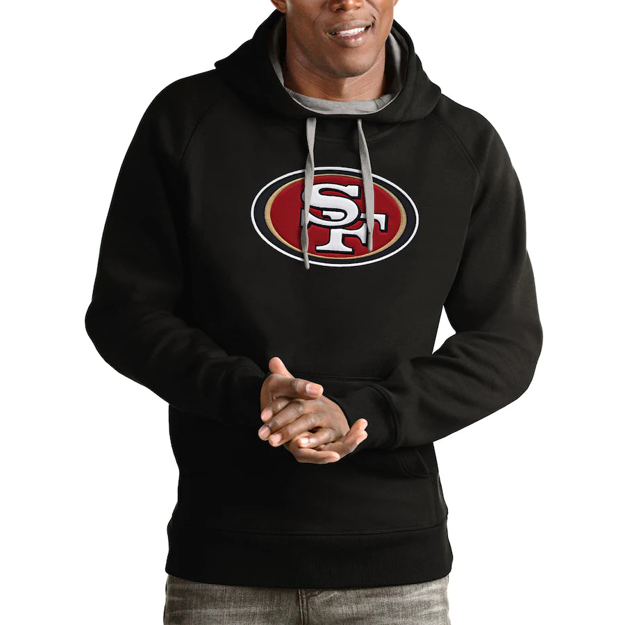 San Francisco 49ers Antigua Victory Pullover Hoodie Black