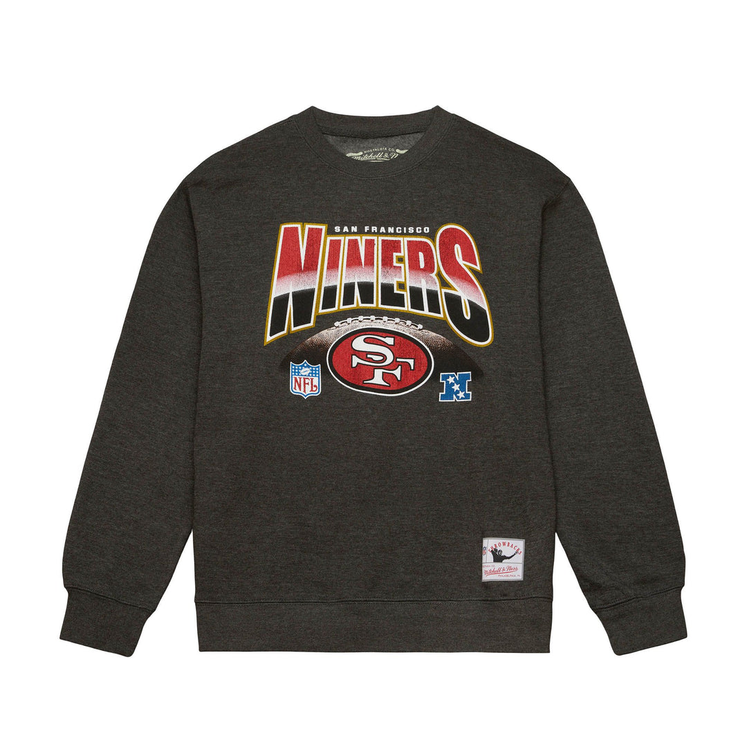 San Francisco 49ers Mitchell & Ness Inzone Crew Charcoal Heather