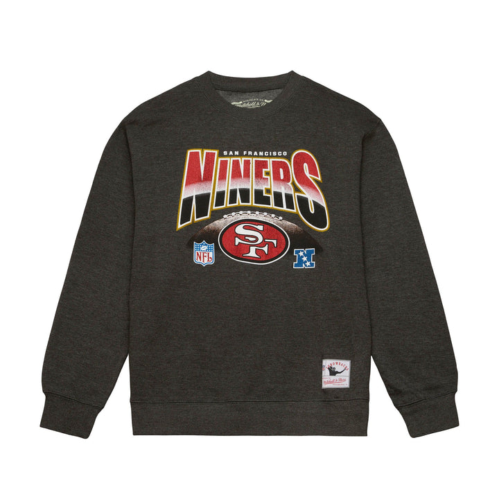 San Francisco 49ers Mitchell & Ness Inzone Crew Charcoal Heather