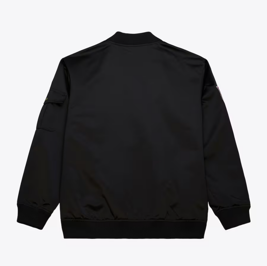 Anaheim Ducks Mitchell & Ness Satin Bomber Vintage Full-Zip Jacket Men's Black