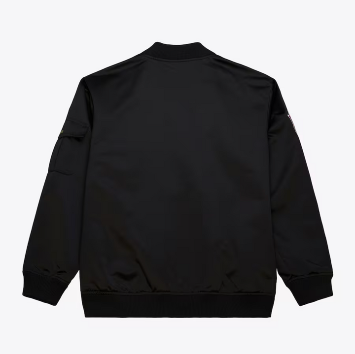Anaheim Ducks Mitchell & Ness Satin Bomber Vintage Full-Zip Jacket Men's Black