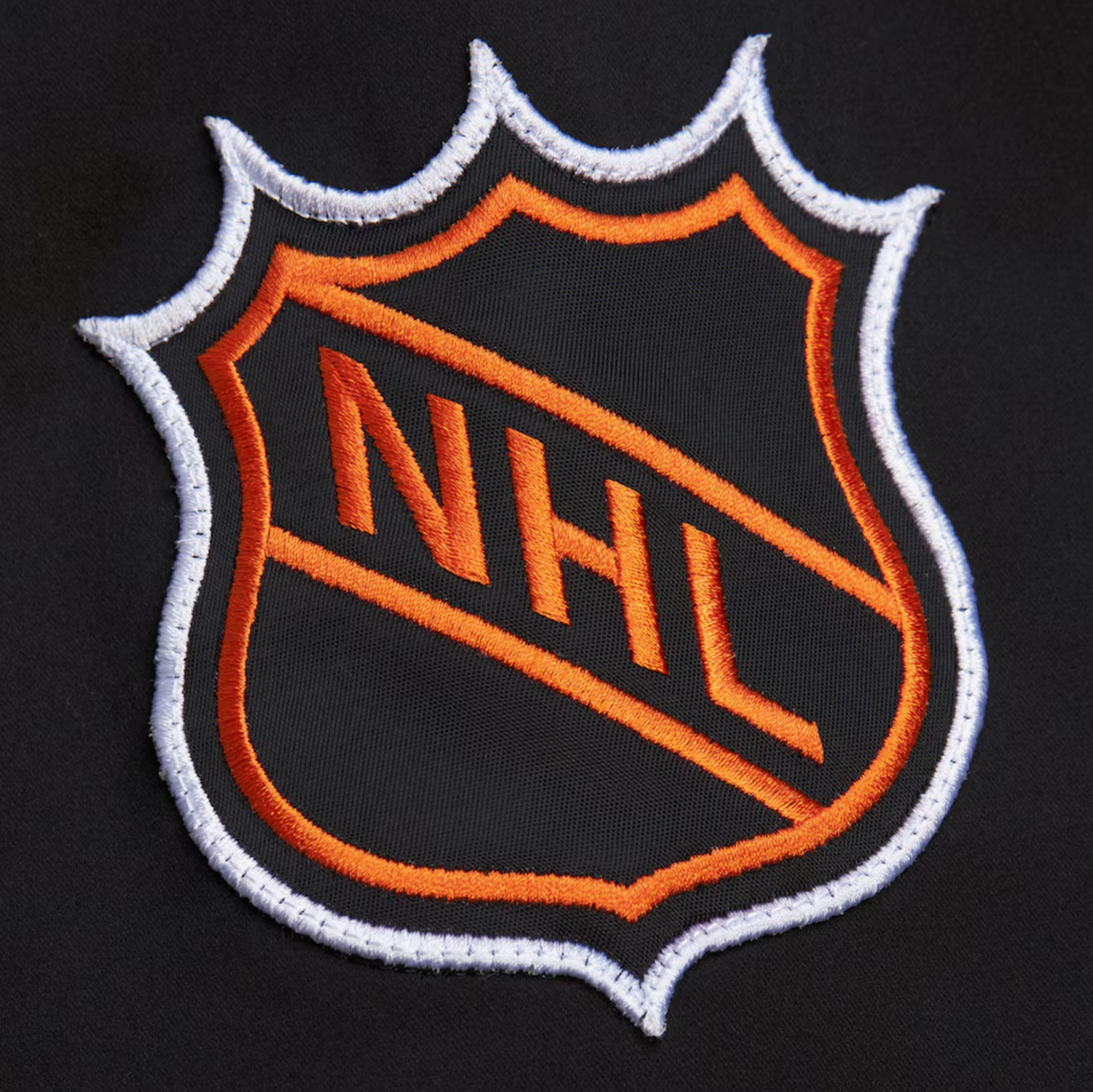 Anaheim Ducks Mitchell & Ness Satin Bomber Vintage Full-Zip Jacket Men's Black