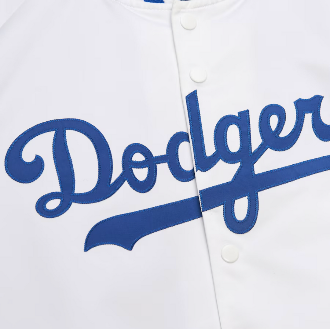 Men's White Los Angeles Dodgers Mitchell & Ness Cooperstown Collection Lightweight Satin Full-Snap Jacket