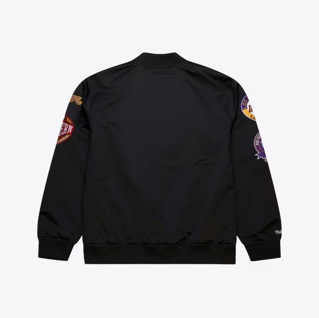Men's Los Angeles Lakers Mitchell & Ness Black Out Collection Full-Snap Varsity Jacket