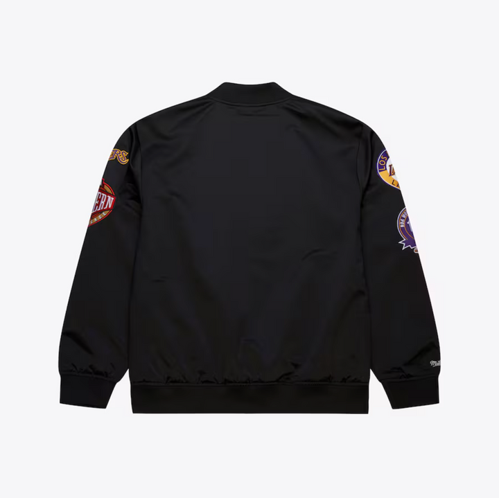 Men's Los Angeles Lakers Mitchell & Ness Black Out Collection Full-Snap Varsity Jacket