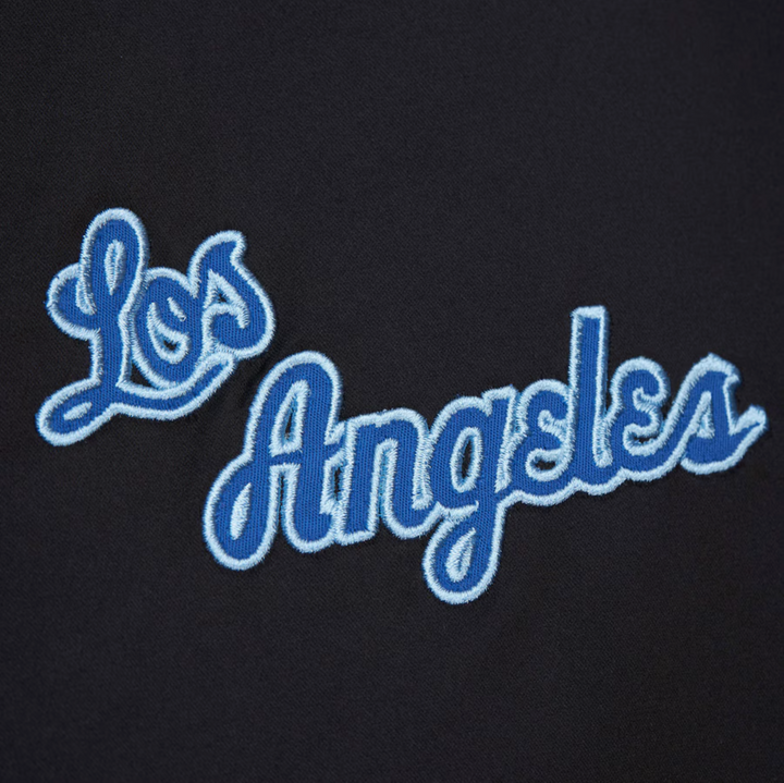 Men's Los Angeles Lakers Mitchell & Ness Black Out Collection Full-Snap Varsity Jacket