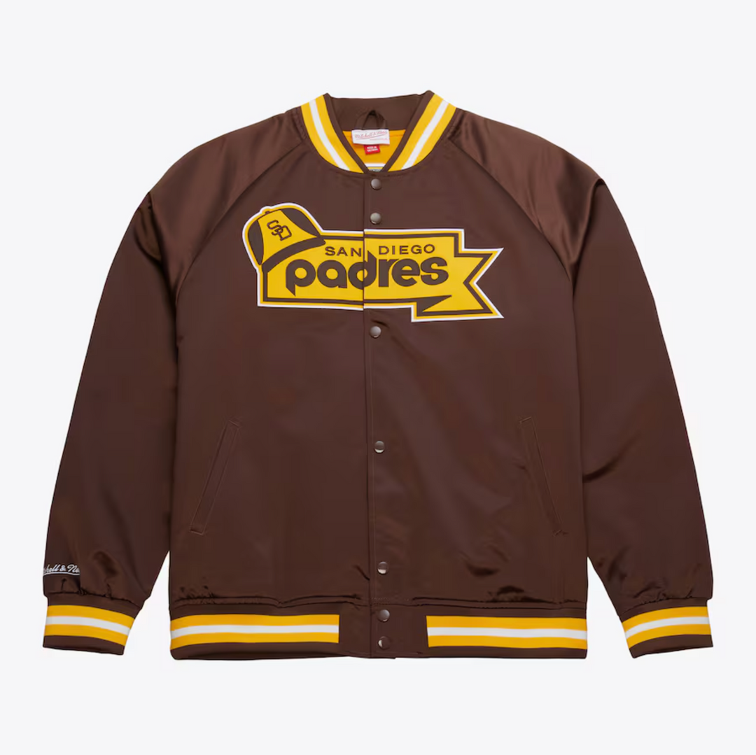 San Diego Padres Mitchell & Ness Men's Lightweight Satin Raglan Full-Snap Jacket
