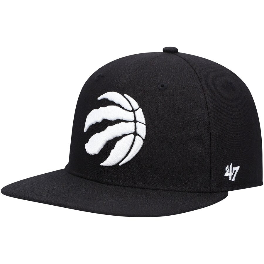 Toronto Raptors 47 Brand Black No Shot Two-Tone Captain Snapback Hat