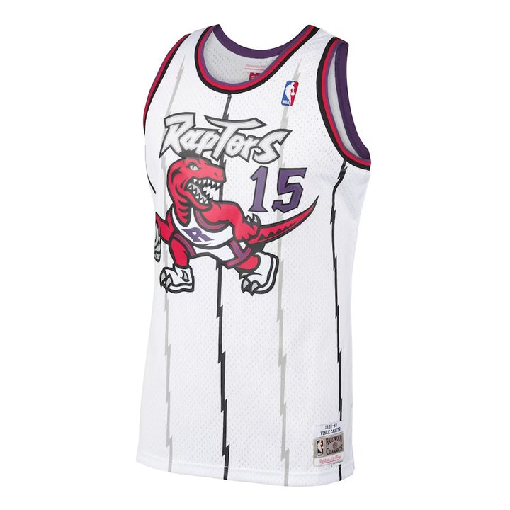 Toronto Raptors Mitchell & Ness Vince Carter #15 1998 Hardwood Classics Home Swingman White Jersey