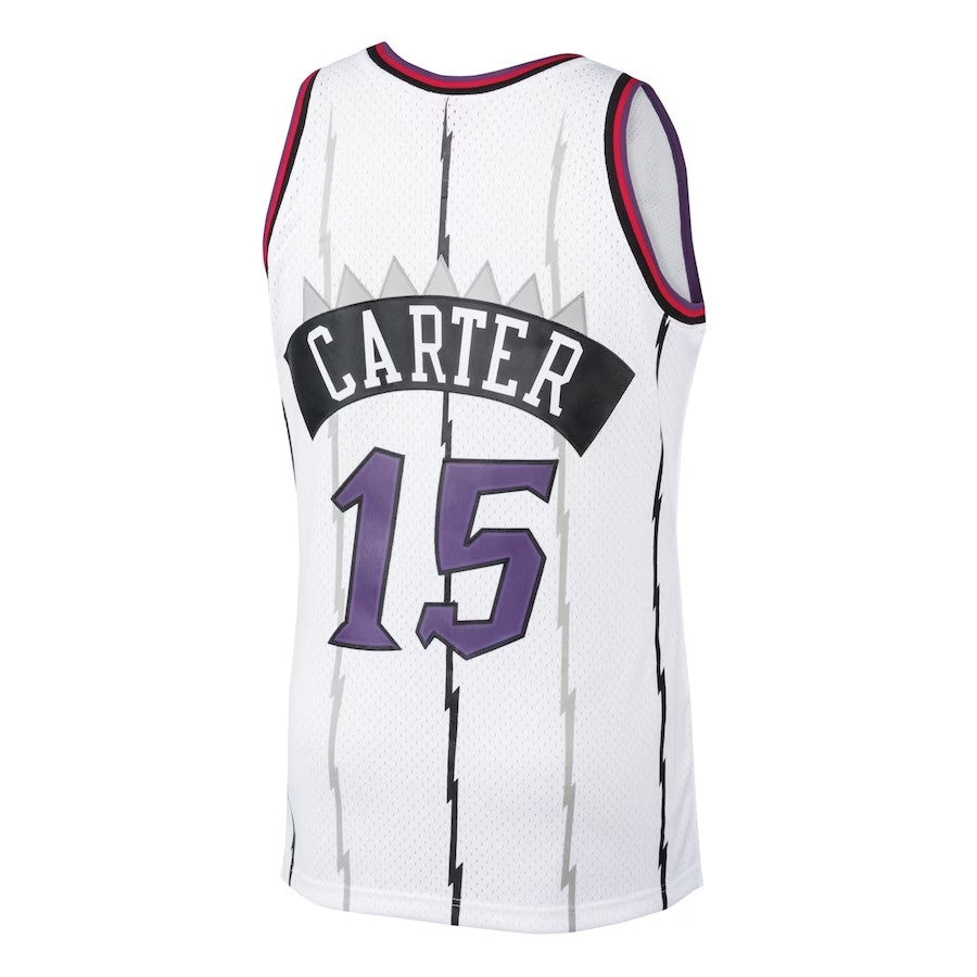 Toronto Raptors Mitchell & Ness Vince Carter #15 1998 Hardwood Classics Home Swingman White Jersey