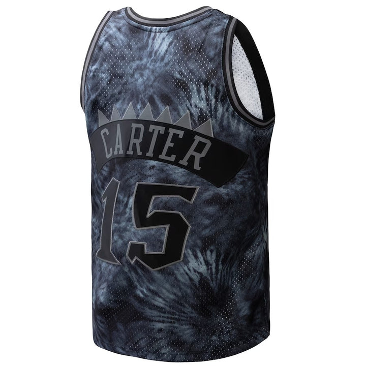 Toronto Raptors Mitchell & Ness  Vince Carter #15 Black Hardwood Classics 1998/99 Tie-Dye Swingman Jersey