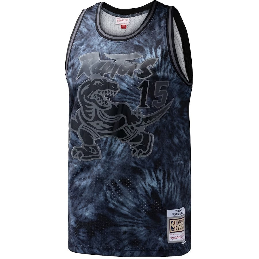 Toronto Raptors Mitchell & Ness  Vince Carter #15 Black Hardwood Classics 1998/99 Tie-Dye Swingman Jersey