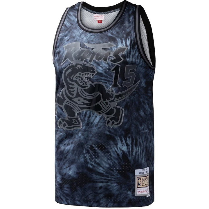 Toronto Raptors Mitchell & Ness  Vince Carter #15 Black Hardwood Classics 1998/99 Tie-Dye Swingman Jersey