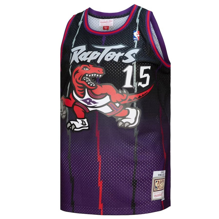 Toronto Raptors Mitchell & Ness Vince Carter #15 Purple/Black 1998/99 Hardwood Classics Fadeaway Swingman Player Jersey