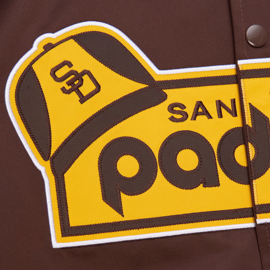 Youth San Diego Padres Mitchell & Ness Lightweight Satin Full-Snap Jacket - Brown