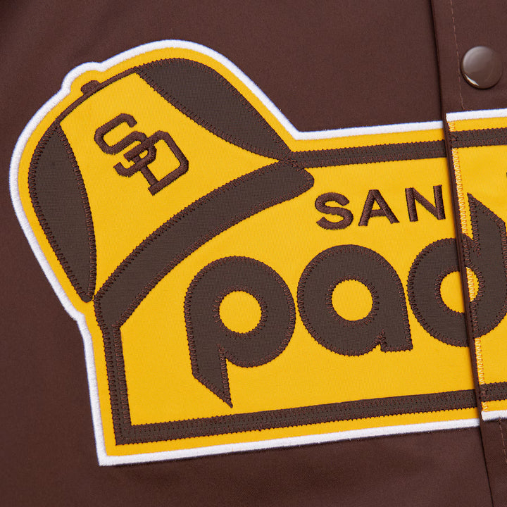 Youth San Diego Padres Mitchell & Ness Lightweight Satin Full-Snap Jacket - Brown