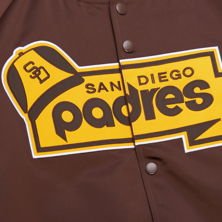 Youth San Diego Padres Mitchell & Ness Lightweight Satin Full-Snap Jacket - Brown