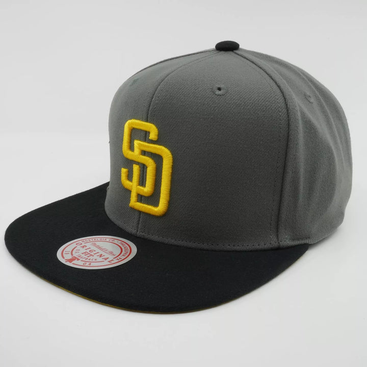 San Diego Padres Mitchell & Ness MLB Storm Front Grey Black Yellow Snapback Hat
