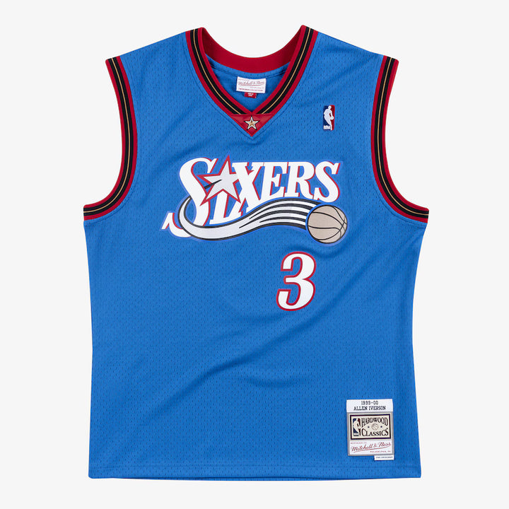 Mitchell & Ness Men's Allen Iverson Royal Philadelphia 76ers 1999/00 Hardwood Classics Swingman Player Jersey