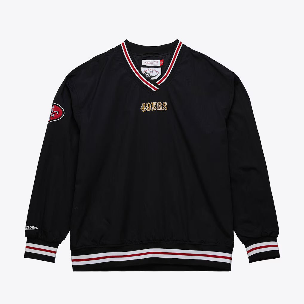 San Francisco 49ers Mitchell & Ness NFL Classic Nylon Pullover Vintage Logo - Black