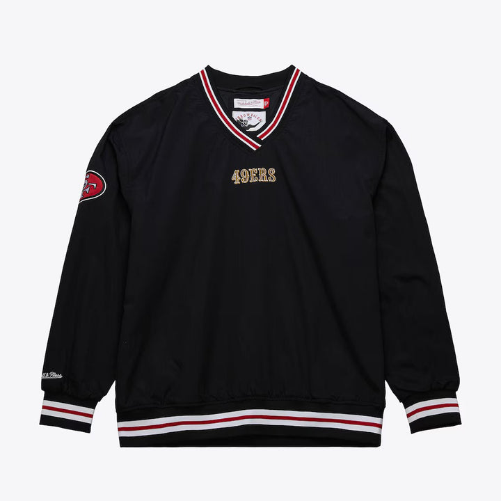 San Francisco 49ers Mitchell & Ness NFL Classic Nylon Pullover Vintage Logo - Black