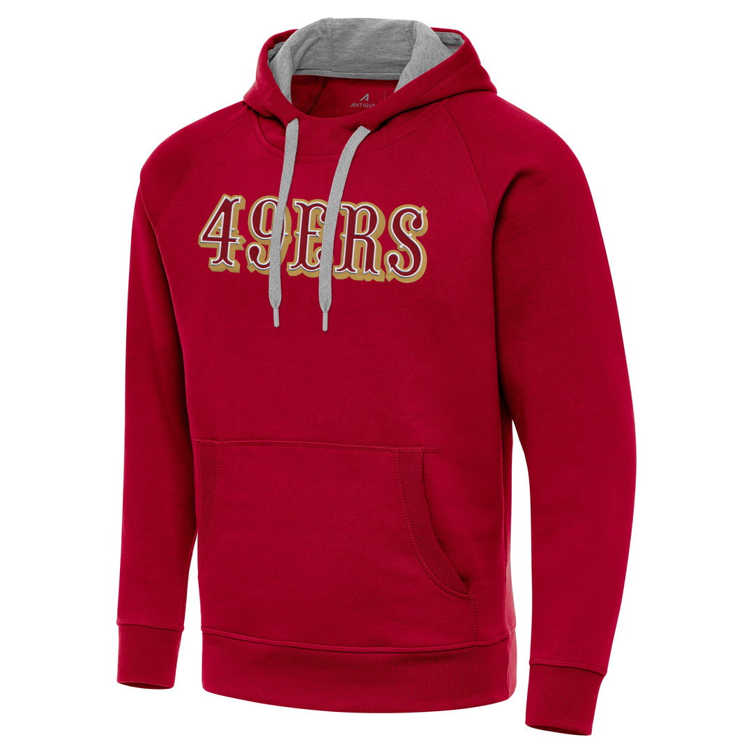San Fransisco 49ers Men's Antigua Red Wordmark Hoodie