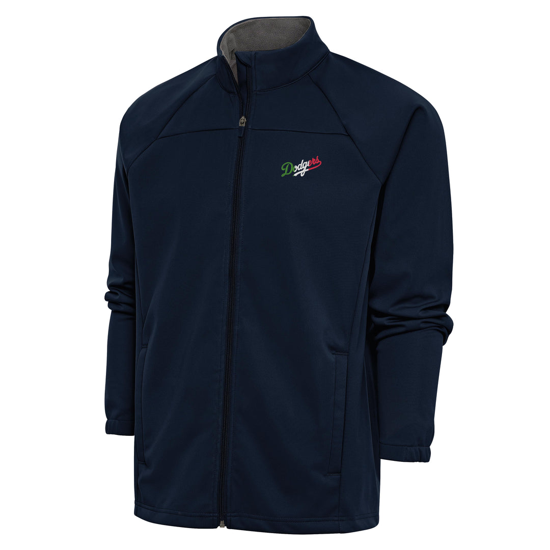 Los Angeles Dodgers Antigua Links Full-Zip Golf Jacket - Navy Mexico Heritage logo