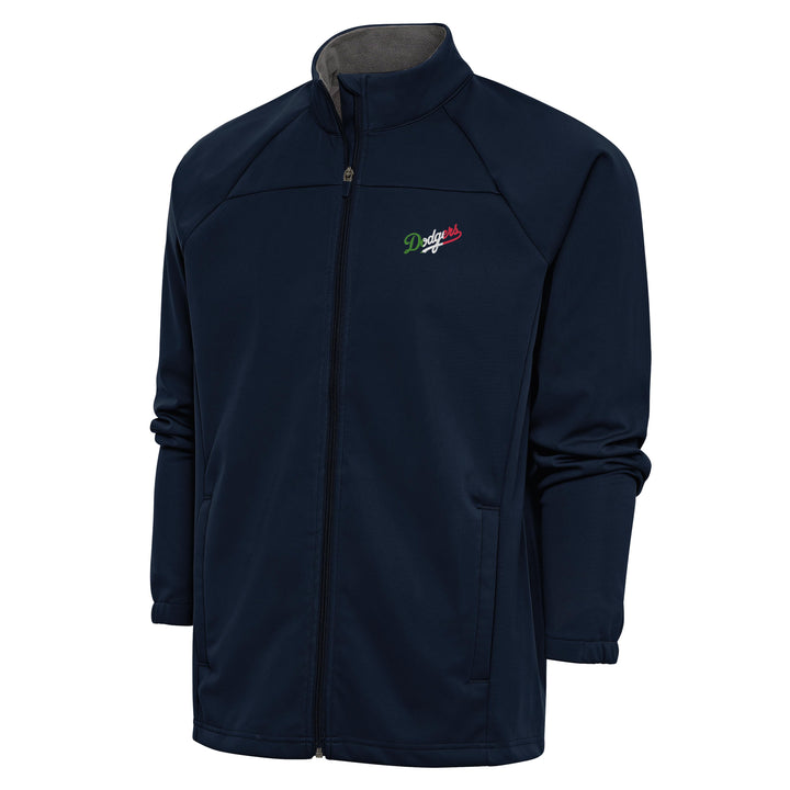 Los Angeles Dodgers Antigua Links Full-Zip Golf Jacket - Navy Mexico Heritage logo